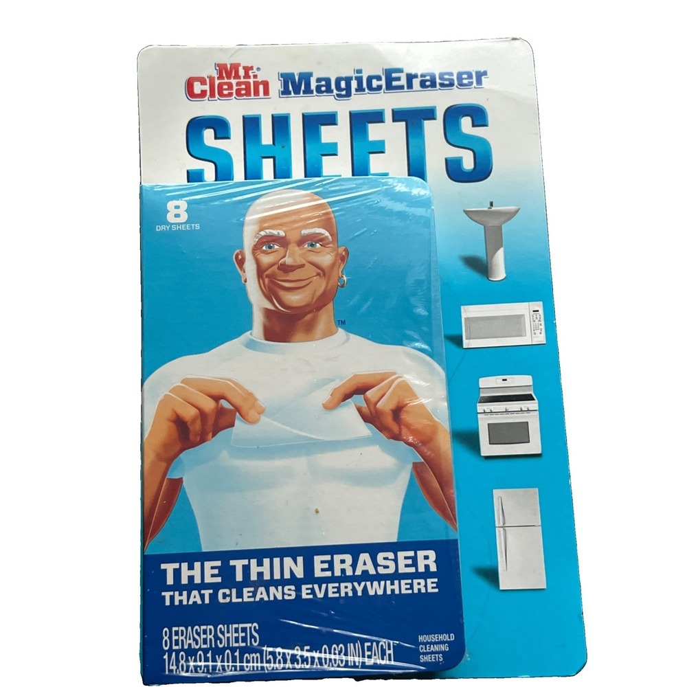 Mr. Clean Magic Eraser Sheets 8 Count Thin Flexible Multi Surface Cleaner NEW